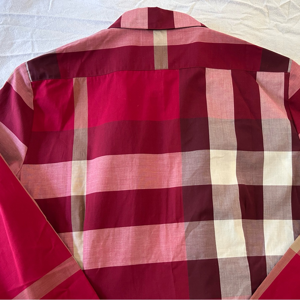 Burberry Check Cotton Shirt Size: M PEONY ROSE - Picture 4 of 8